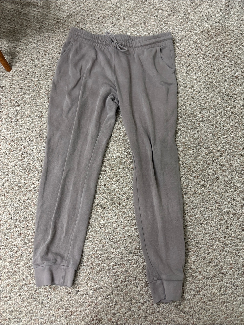 Drawstring Jogger Pants in Taupe Gray